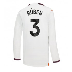 Manchester City Ruben Dias #3 Borta Kläder 2023-24 Långärmad